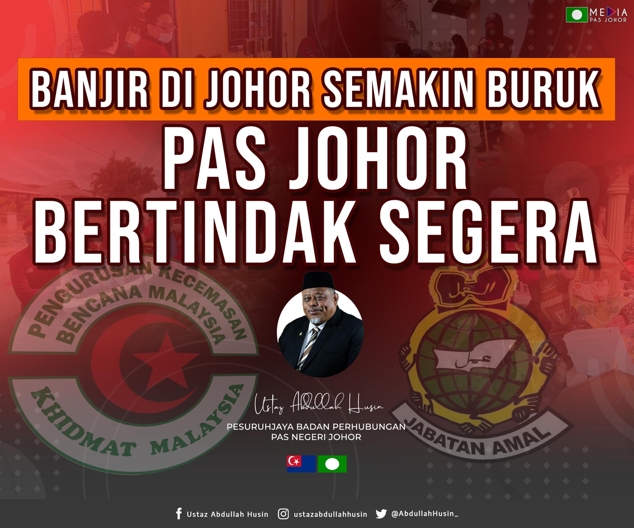 Banjir Kawasan Di Johor Siap Siaga Sedia Pj Berita Parti Islam