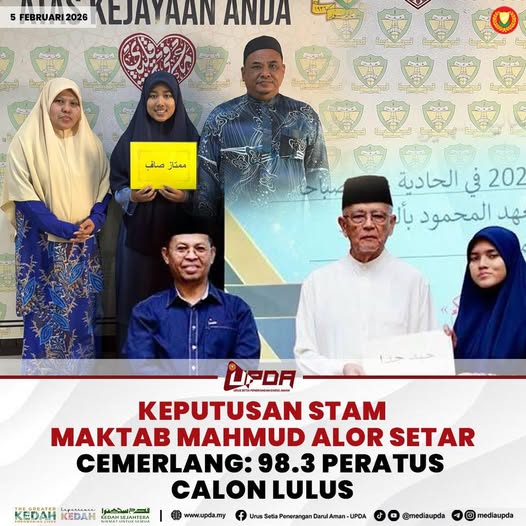 KEPUTUSAN STAM MAKTAB MAHMUD ALOR SETAR CEMERLANG: 98.3 PERATUS CALON LULUS
