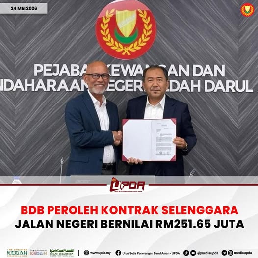 BDB PEROLEH KONTRAK SELENGGARA JALAN NEGERI BERNILAI RM251.65 JUTA
