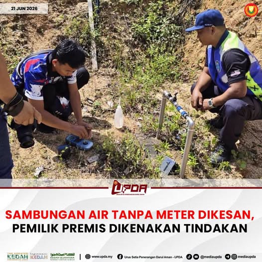 SAMBUNGAN AIR TANPA METER DIKESAN, PEMILIK PREMIS DIKENAKAN TINDAKAN