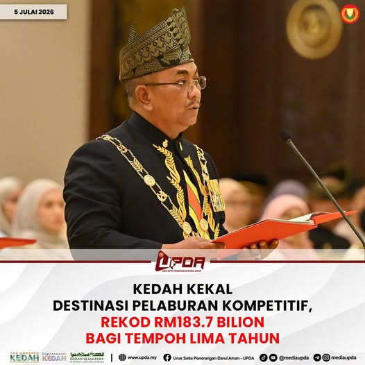 KEDAH KEKAL DESTINASI PELABURAN KOMPETITIF, REKOD RM183.7 BILION BAGI TEMPOH LIMA TAHUN