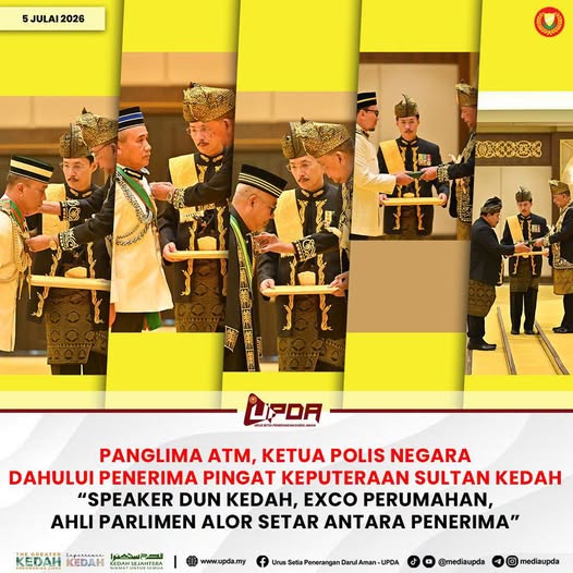 PANGLIMA ATM, KETUA POLIS NEGARA DAHULUI PENERIMA PINGAT KEPUTERAAN SULTAN KEDAH