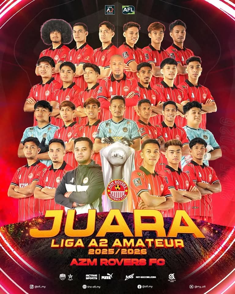 AZM Rovers FC Juara Liga A2 Amateur 2025/2026, tonjol potensi anak muda Kelantan