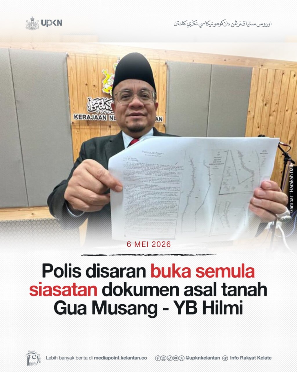 Polis disaran buka semula siasatan dokumen asal tanah Gua Musang - YB Hilmi