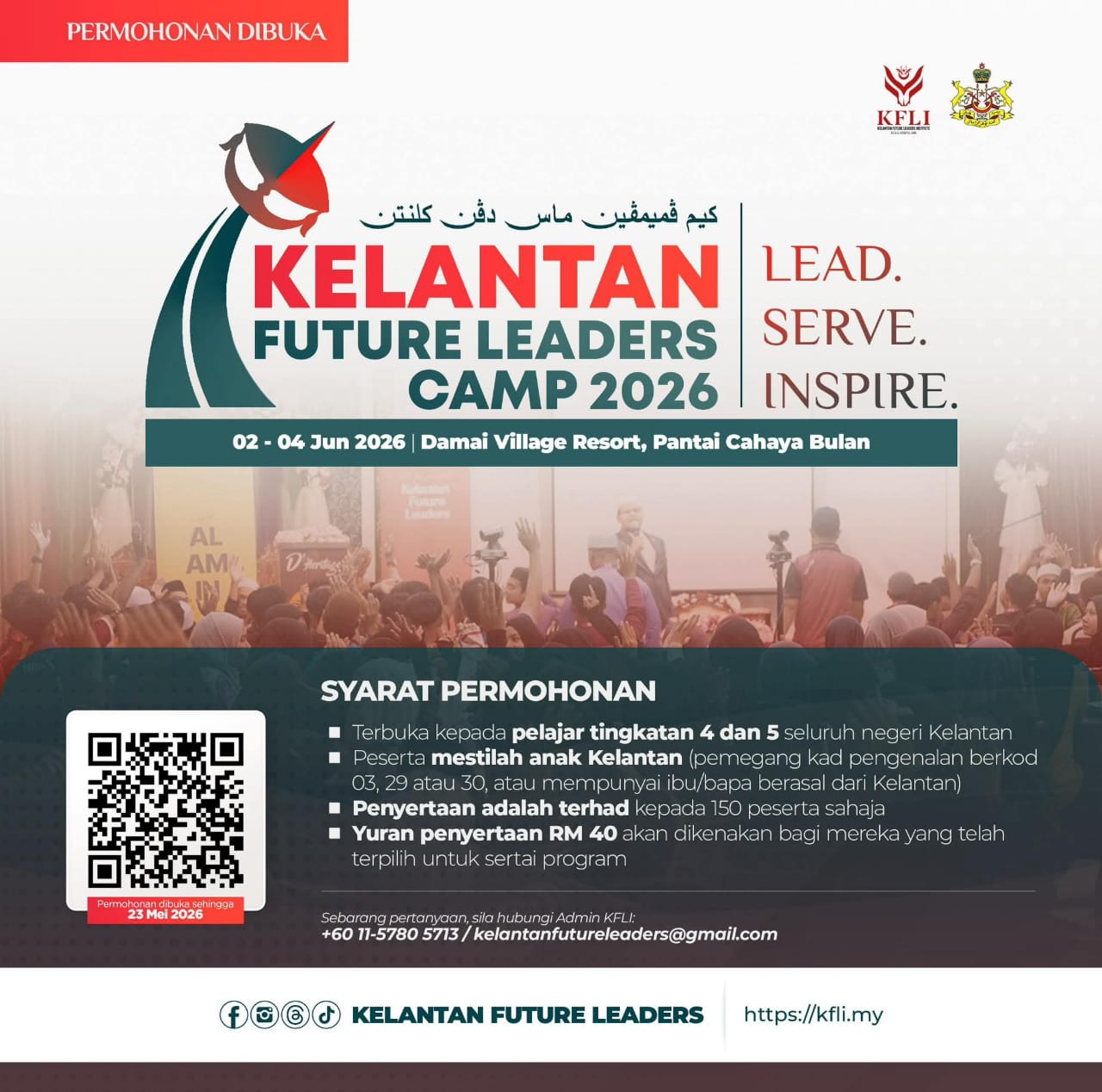 Exco Belia seru pelajar tingkatan empat dan lima sertai KFLC 2026