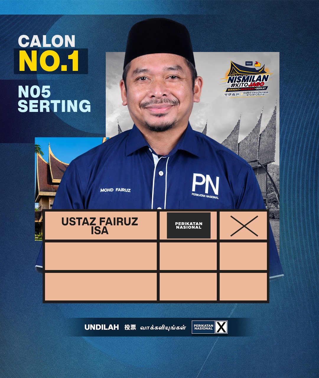 Kertas undi Ustaz Fairuz Isa