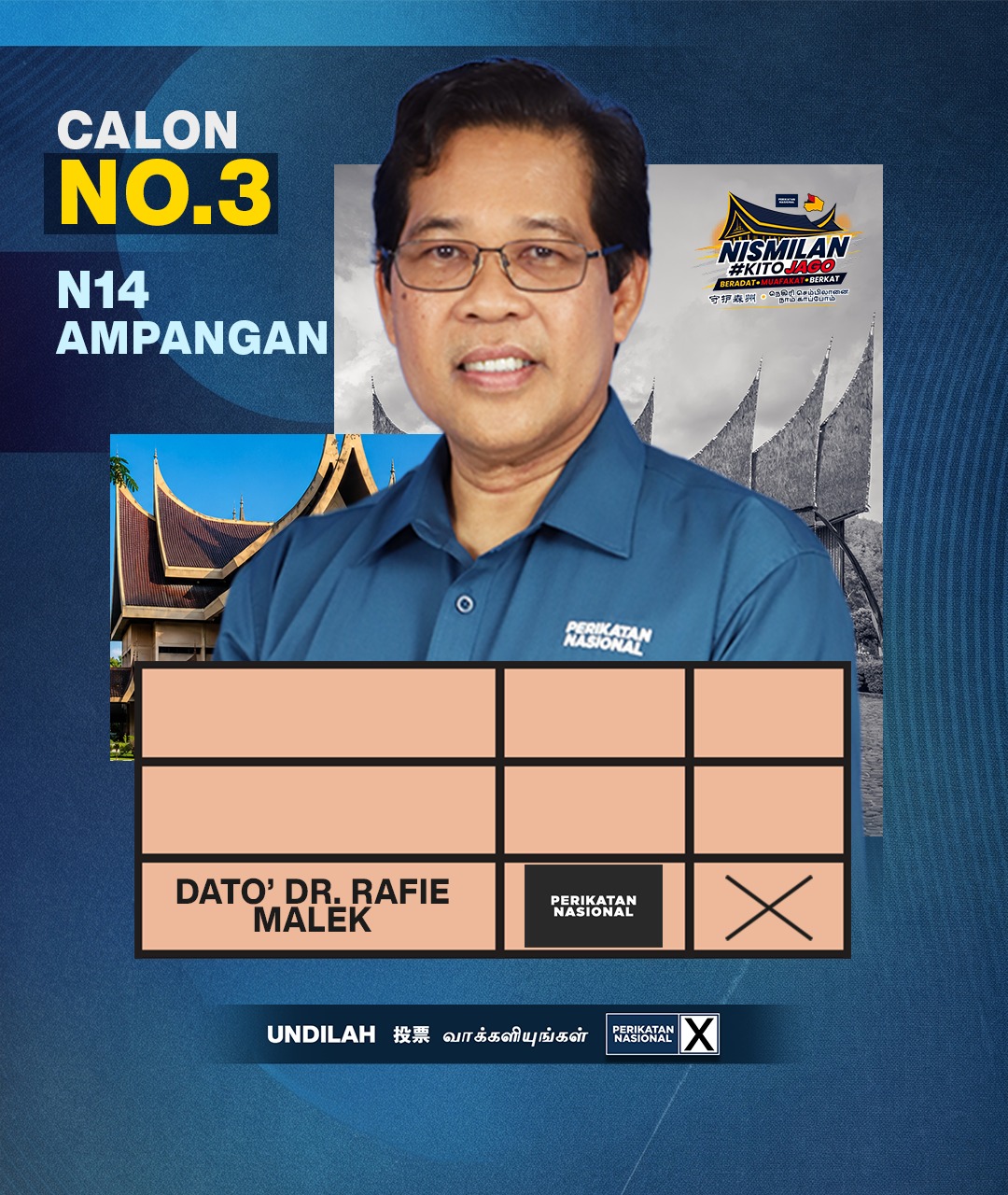 Kertas undi Dato' Dr Rafie Malek
