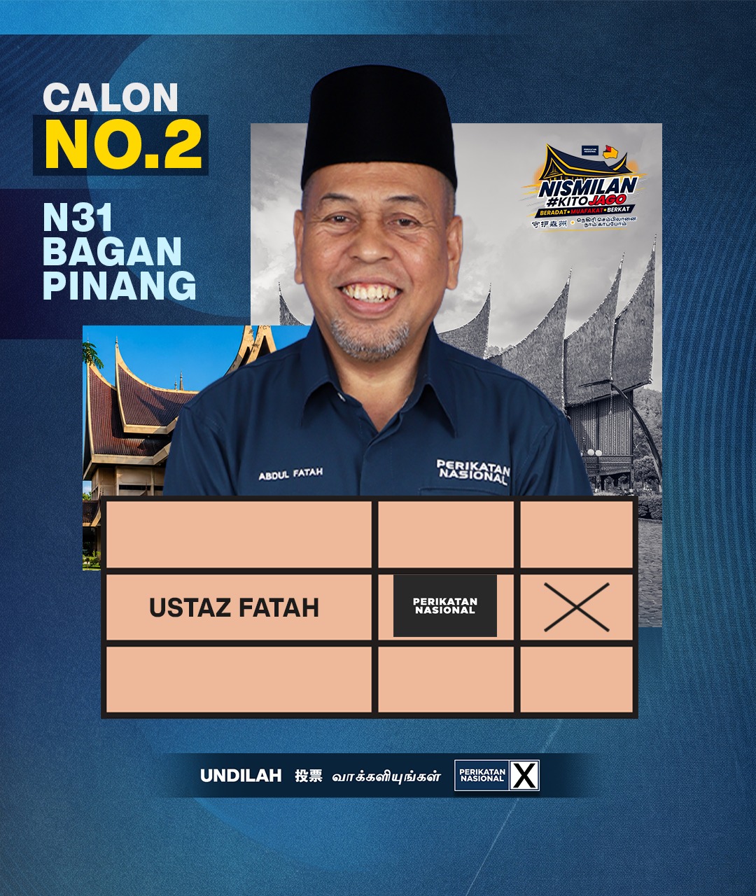 Kertas undi Ustaz Abdul Fatah Zakaria