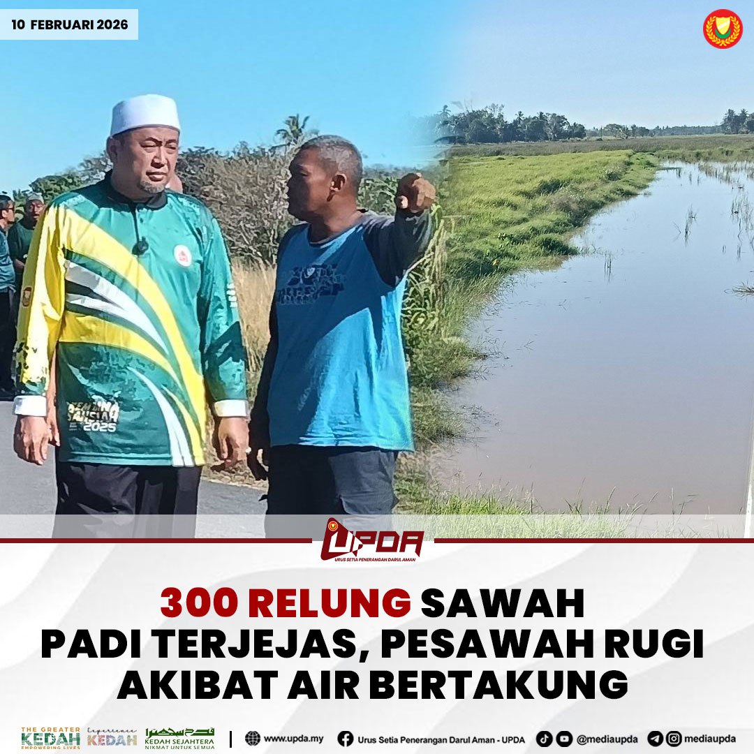 300 RELUNG SAWAH PADI TERJEJAS, PESAWAH RUGI AKIBAT AIR BERTAKUNG